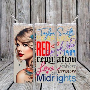 NIB Luxury Insulated 20oz Skinny Travel Tumbler with Metal Straw & Cleaner Brush